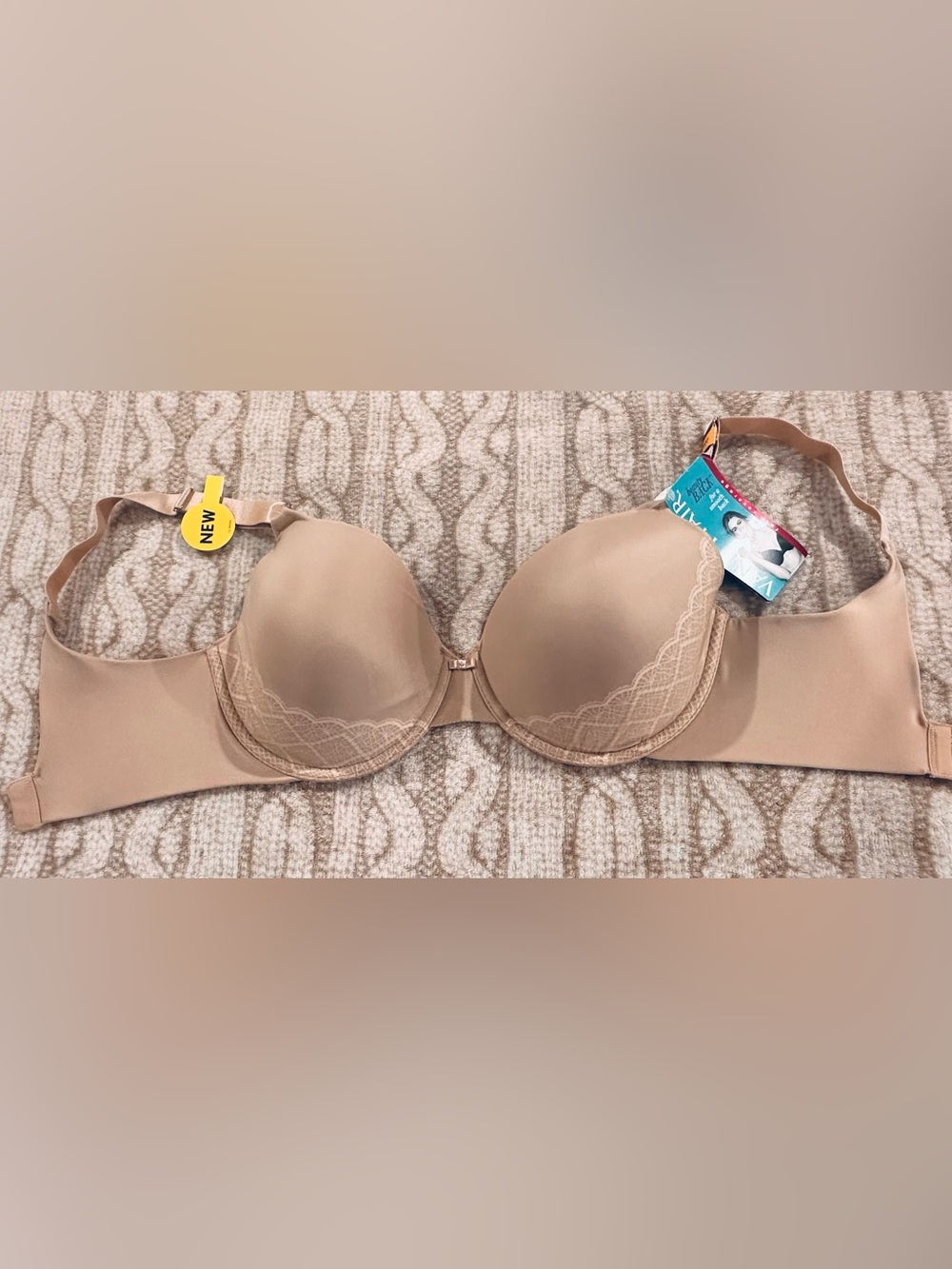 Vanity Fair Nude Lace-Trim T-Shirt Bra